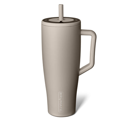 BrüMate Era 40 oz Tumbler with Handle and Straw | 100% Leakproof Insulated Tumbler with Lid and Flexible SoftSip Straw | Made of Stainless Steel | Cup Holder Friendly Base | 40oz (Mocha)