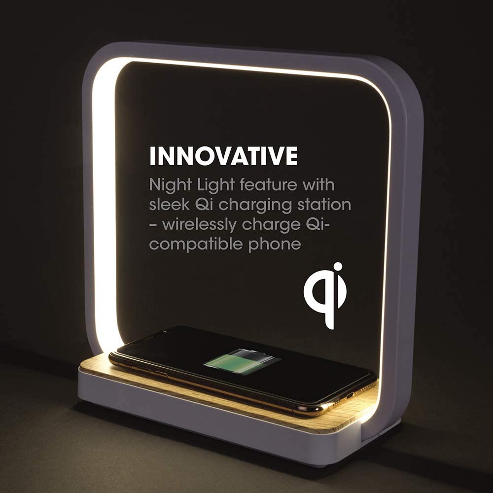 OttLite Wireless Charging Station and Night Light, White