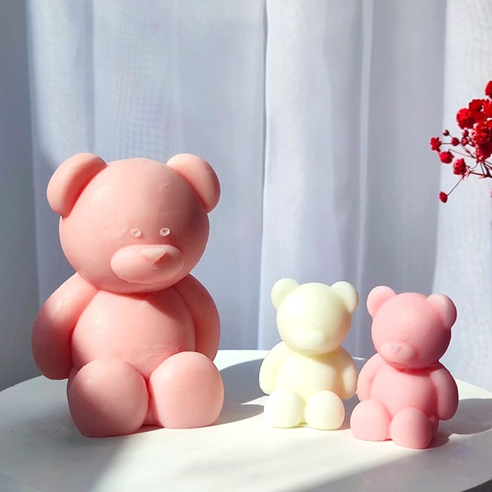 Big Sitting Bear Candle Mold,Silicone Molds for Wax Resin DIY Candles Handmade Soap Mould, Hand Crafts for Home Wedding Party Decoration