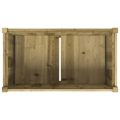 Foknhdi Large Outdoor Garden Planter Box 35 4x35 4x27 6 in Treated Solid Pine Wood Weathered Brown Raised Flower Bed for Patio Balcony Herb Vegetables