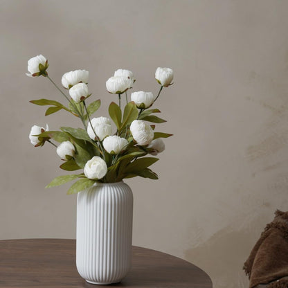 Sousi 6 PCS Artificial Silk Peony Fake Flowers, 27" Long Stem Peonies Bulk for Tall Vases DIY Wedding Bouquet Centerpieces Floral Arrangements Fillers Home Decor, Ivory
