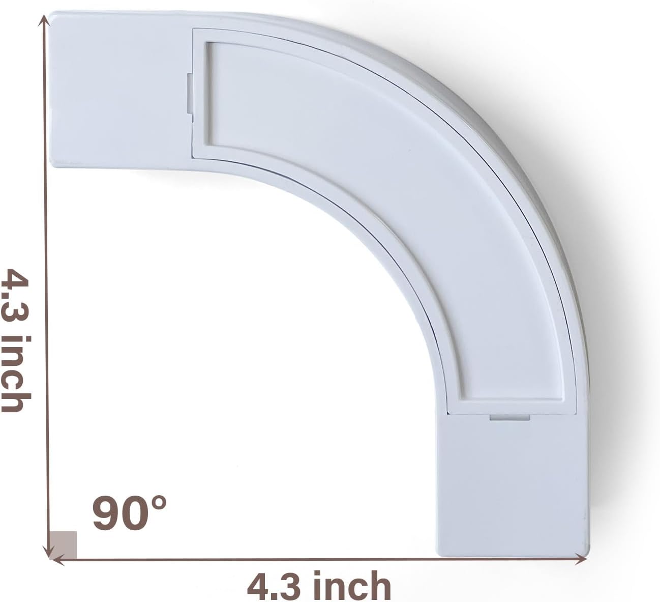 90 Curved Connectors for Track Curtains, Ceiling Mount/Wall Mount, White 2PCS