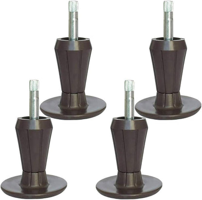 CAFORO Replacement Bed Frame Feet, 2-Piece Steel Stem Plastic Glide Legs to Replace Wheels (Set of 4)