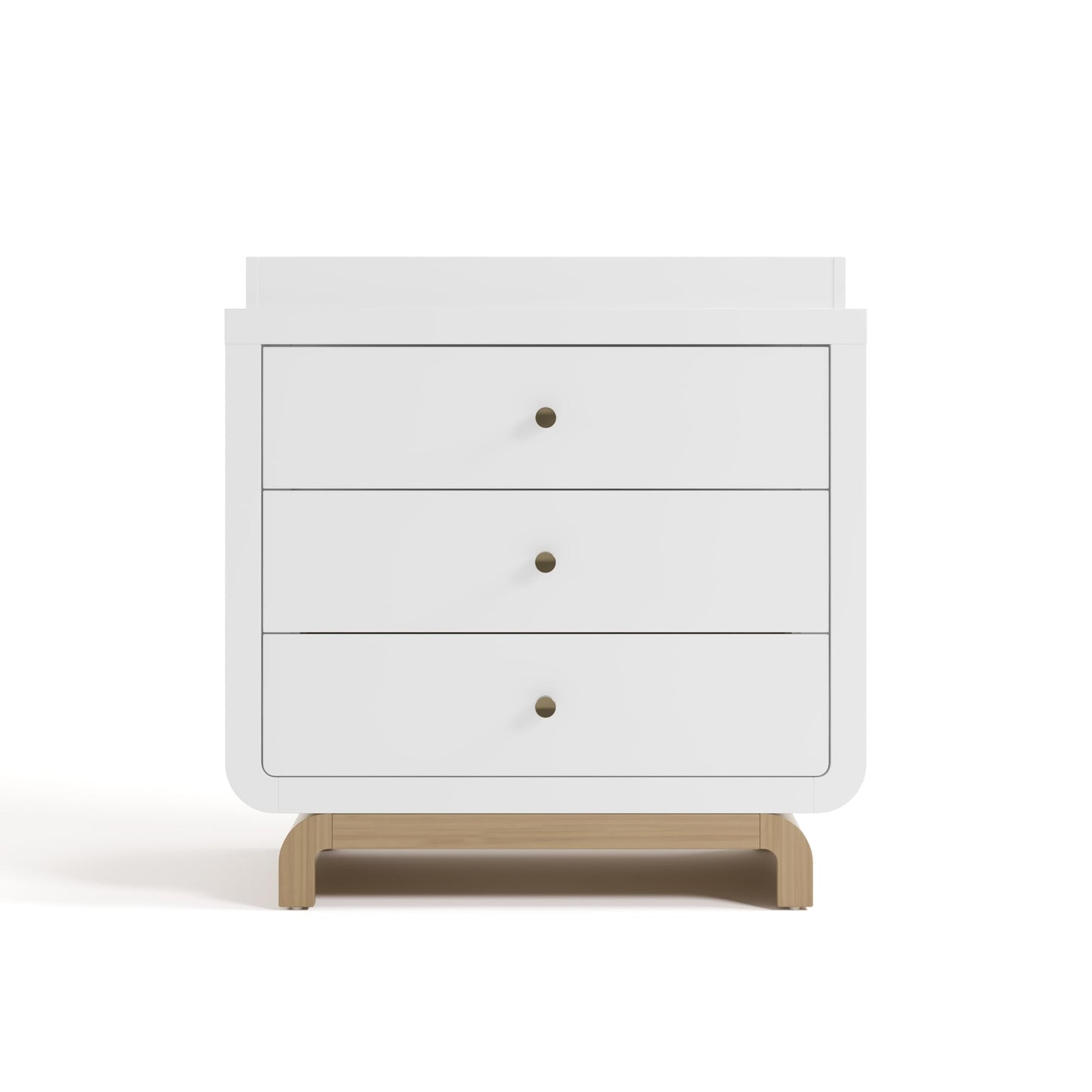 Storkcraft Santorini 3 Drawer Chest with Changing Topper (White with Driftwood) – GREENGUARD Gold Certified, Award-Winning Premium Wood Dresser for Baby & Kids Bedroom with Interlocking Drawer System
