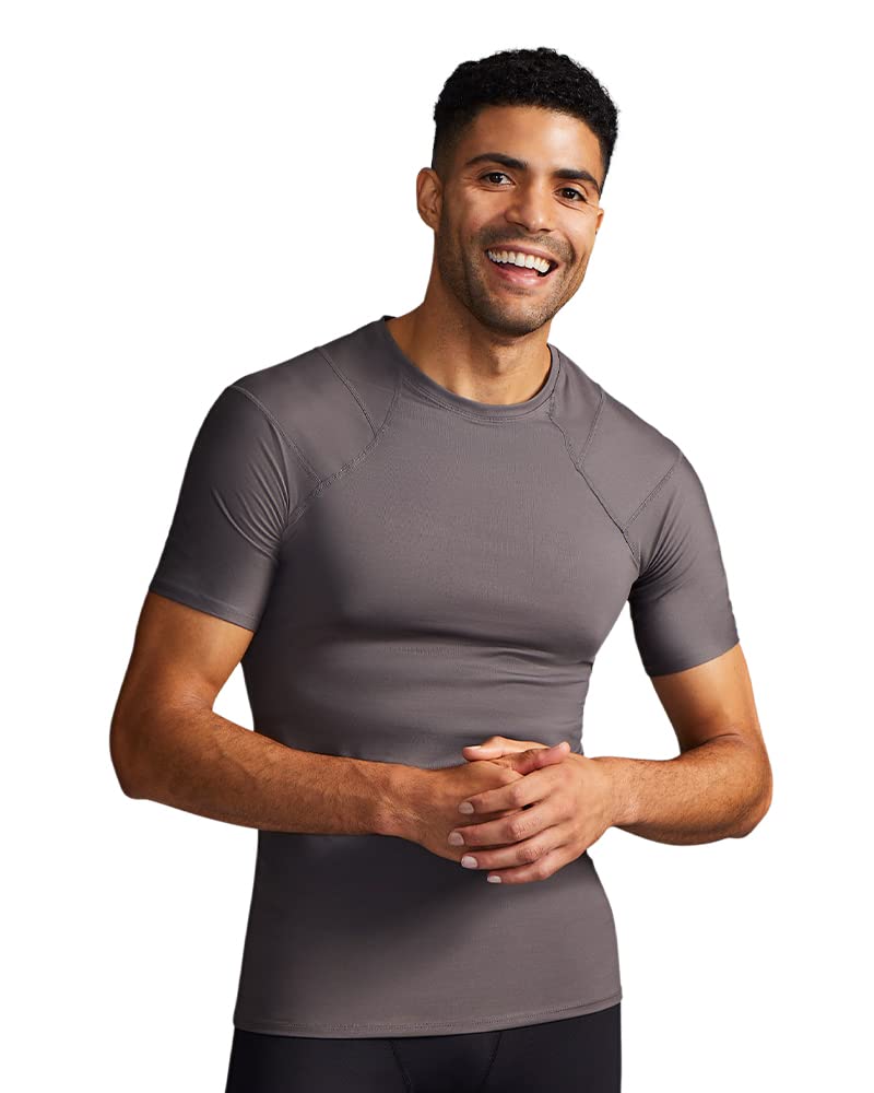 Tommie Copper Shoulder Support Shirt for Men, Posture Corrector Compression Shirt with UPF 50 Sun Protection