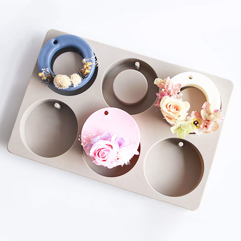 WANDIC Silicone Mold, 1 Pcs 6 Cavities Soap Molds for Making Handmade Soap, DIY Ornaments