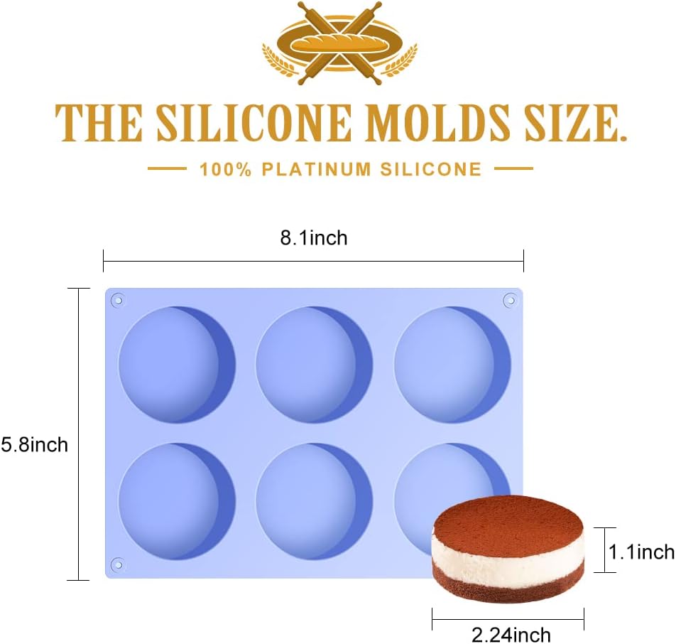 La Chat 4 PCS Candy Molds, Silicone Oreo Cookie Chocolate Molds for Candy, Cookies, Cupcake, Pudding, Jello