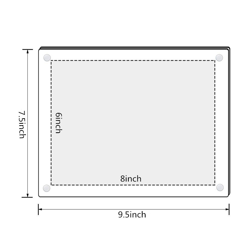 Missartist 6 x 8 Wall Mount Acrylic Picture Frame Double Panel Floating Frameless Acrylic Photo Frame Certificate Document Frame Display with Metal Standoffs (6 x 8)