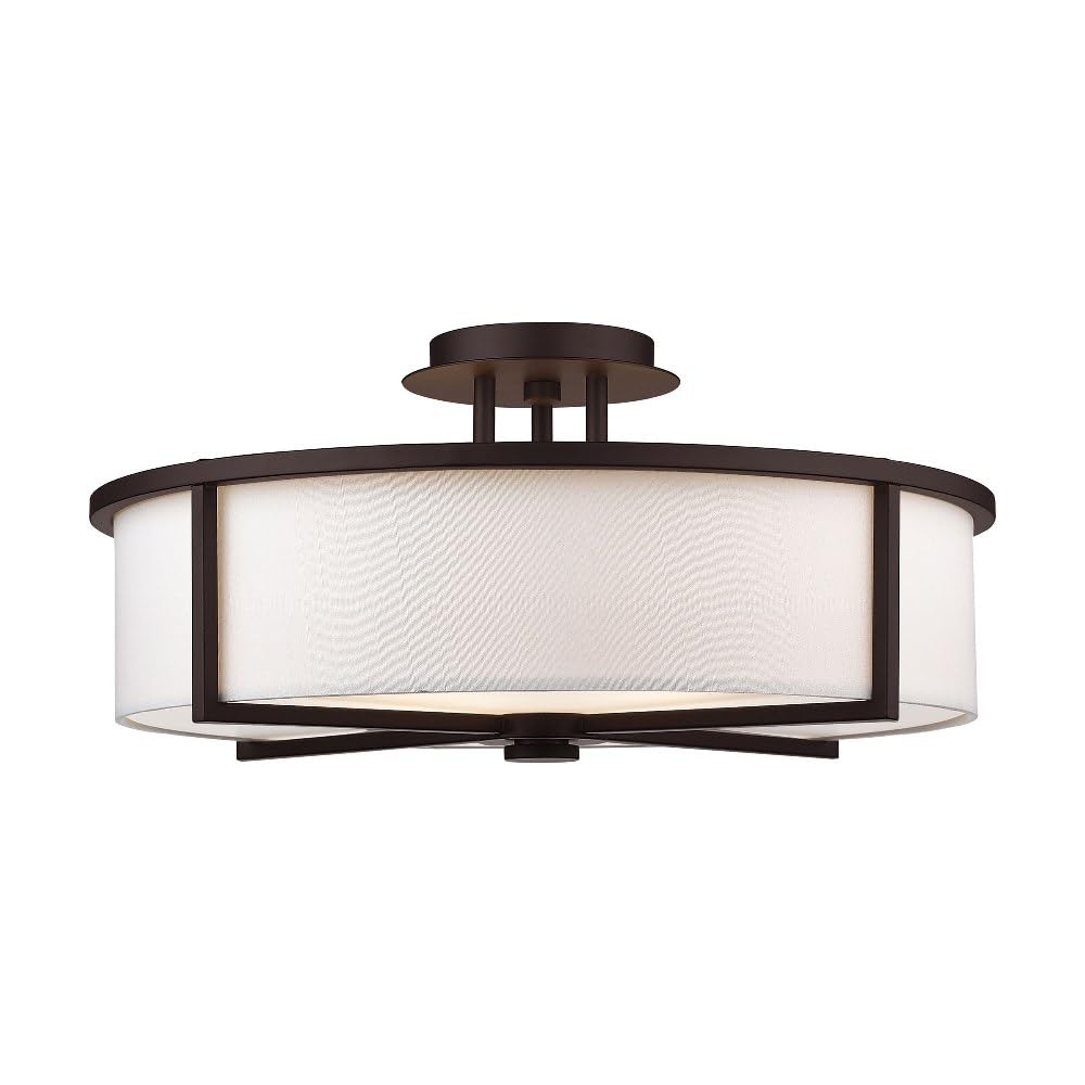 Livex Lighting 51075-91 Transitional Four Light Ceiling Mount from Wesley Collection in Pwt, Nckl, B/S, Slvr. Finish, Brushed Nickel