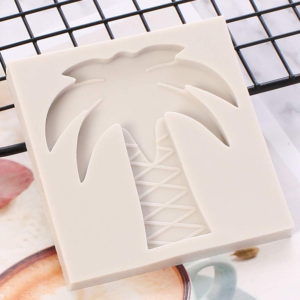 AKOAK 3 PCS Cute Silicone Fondant Mold, Resin Clay Chocolate Candy Cake Mold, Ananas, Coconut Tree