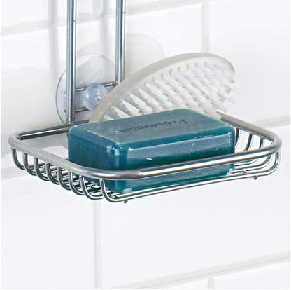 InterDesign Linea Adjustable Shower Caddy - Bathroom Storage Shelves for Shampoo, Soap, Silver