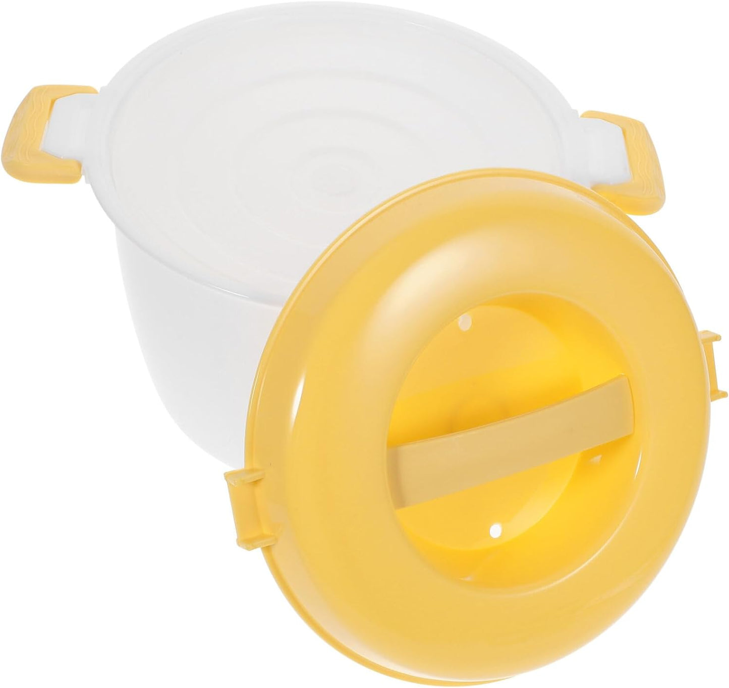 Hemoton Microwave Rice Maker, Round Microwave Food Container for Rice, Pasta, Includes Spoons