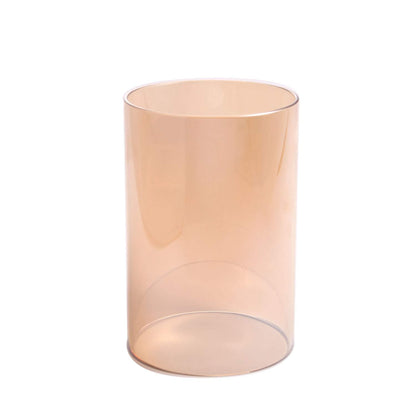 KETE Colored Glass Cylinder Candle Holder Bottomless Borosilicate Glass Globe Lamp Shade Replacement (AMBER,4x4)