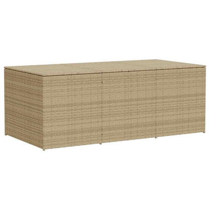 GKHPYURE Mix Beige Poly Rattan Patio Storage Box 259.9 Gal, Waterproof Bag for Cushions, Gas Springs Lid, Powder-Coated Steel Frame