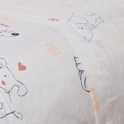Comfy Deal Hight Thread Count Super Soft Microfiber Kid Breathable Bed Sheet Set with Pillowcase, Flat and Fitted Sheet (Twin, My Dog)