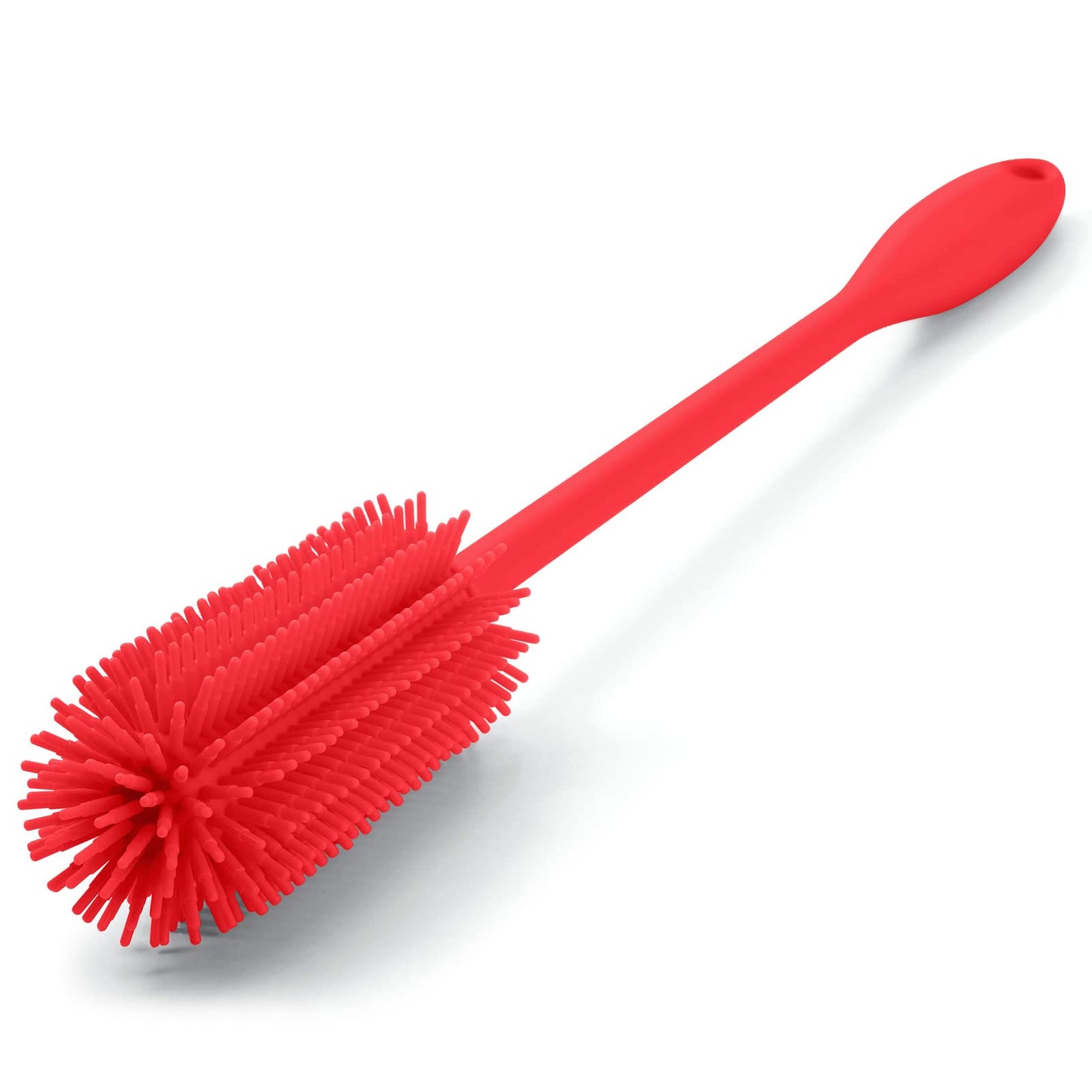 Purtribe Silicone Bottle Brush, Water Bottle Cleaner Brush with Long Handle, Perfect for Cleaning Narrow Neck Containers, Vacuum Sports Bottle, Tumblers, Flask, Glassware (1 Pack, Red)