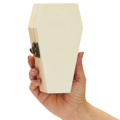 Bright Creations 6 Pack Unfinished Wood Coffin Box with Hinged Lids - Coffin Decor Mini Wooden Boxes for Crafts, Halloween Party Favors, and Decorations (6.1 x 3.5 x 1.8 in)