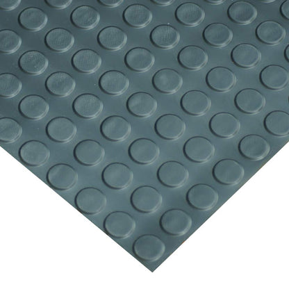 Rubber-Cal Coin-Pattern Thermoplastic Flooring - 3.5mm x 36" x 20ft - Black