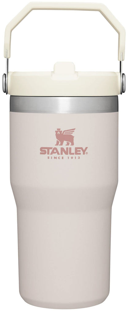 Stanley IceFlow Flip Straw Tumbler with Handle 20 oz | Twist On Lid and Flip Up Straw | Leak Resistant Water Bottle | Insulated Stainless Steel |BPA-Free | Rose Quartz 1.0