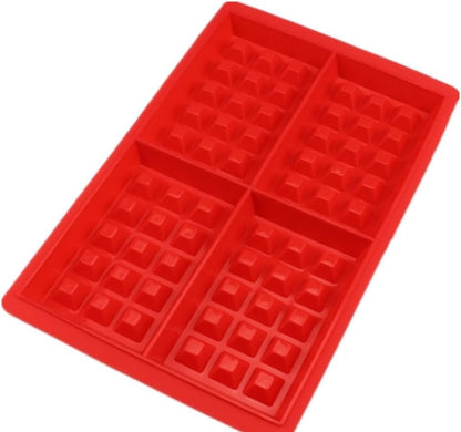 JKLcom Silicone Waffle Mold 4 Cavities Baking Tray for Waffle Cake Chocolate Craft Candy Soap, 2 Pack, Square