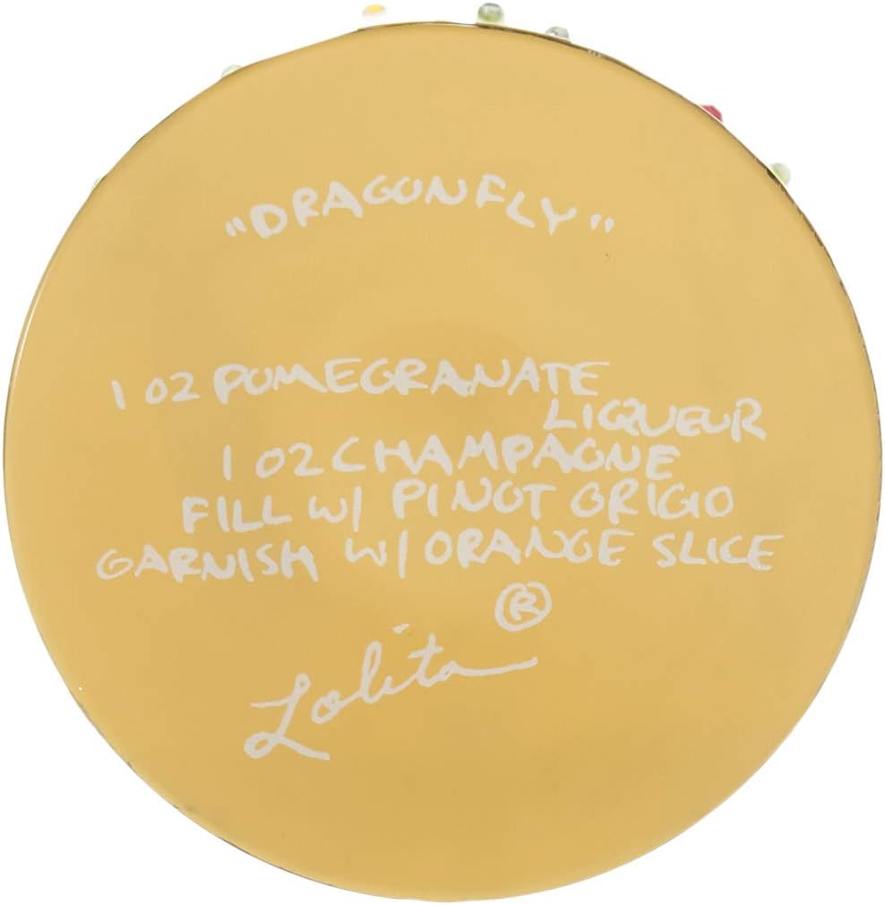 Lolita Dragonfly Summer Artisan Painted Wine Glass Gift, 440 ml