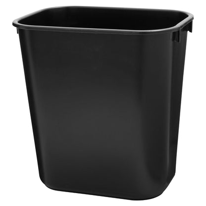 Rubbermaid Commercial Products FG295500BLA Rubbermaid Commercial 295500BK Deskside Plastic Wastebasket, Rectangular, 3 1/2 gal, Black