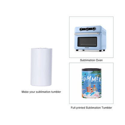 PYD Life 4 Pack 12 OZ Sublimation Blanks Can Insulator White Stainless Steel Can Cooler Beer Holder for Tumbler Press Sublimation Oven Printing
