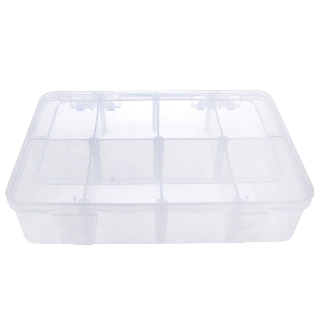 Xiaoyztan Clear Plastic Organizer, 12 Grids with Adjustable Dividers, Jewelry Box Bead Storage Container for Small Parts, Fishing Tackle, DIY Crafts, and Earrings