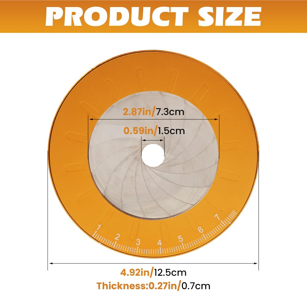 Adjustable Circle Drawing Maker, Stainless Steel & Aluminum Alloy Rotary Round Template, Measuring & Drawing Ruler, Geometric Plotting Compass Tool(Gold,Size:5 inch)