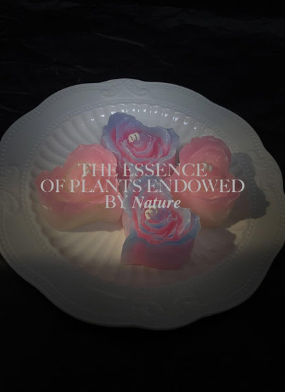 Glow in The Dark Heart Shaped Flower Candle,Low Temperature Body Safe Candle，40 Degrees Peony Flower Rose Scented Aromatherapy Drip Wax，Adult Couple Dating Play Wax (Pink White Luminous)