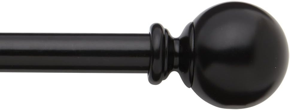 Bali Blinds 5/8" Ball Cafe Rod Set, 28-48", Glossy Black