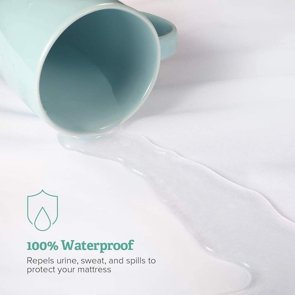 16 Inch Rajlinen Premium King Mattress Protector, Waterproof Cooling Fitted Sheet, Fits Up to Deep Pocket, Soft