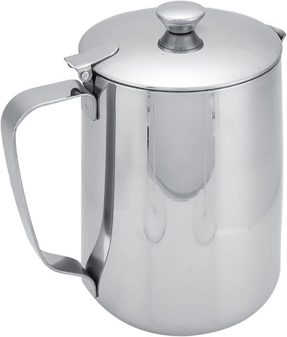 Stainless Steel Milk Frothing Pitcher with Lid for Latte Coffee Art, 1500ML, for Office Kitchen with Handle