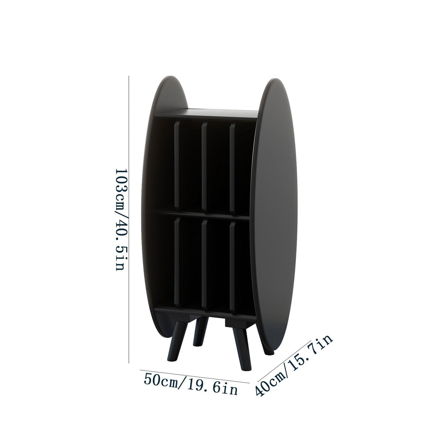 CFGH6FDF Records Modern Creativity Wooden Vinyl Record Storage Cabinet for Living Room Bedroom Lounge Album Book(Black)