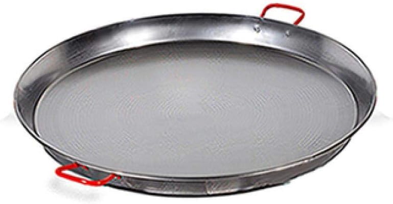 Garcima La Ideal Polished Steel Paella Pan, 30 cm, Silver/Red