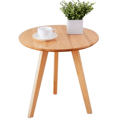 MHJKHG Round Coffee Table Living Room Wooden Coffee Table Balcony Small Table Small Dining Table Children's Game Table，Wood Color 50cm