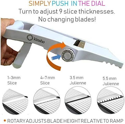 Mandolin Slicer Adjustable Mandoline - Best Hand-Held Cutter for Vegetable Potato Zucchini Food - 9-in-1 Japanese