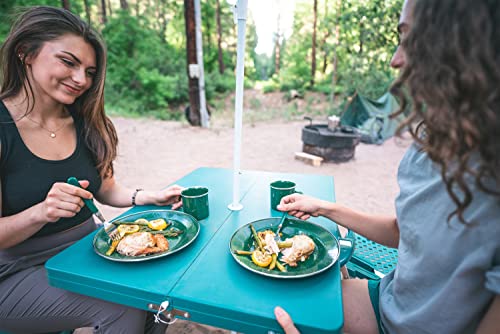 Stansport Picnic Table and Umbrella Combo - Green (G-915)