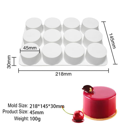 Cylinder Silicone Soap Mold Round Silicone Molds for Handmade Soap Making, Lotion Bars, Chocolate, Cake Mold (A_ Cylinder)