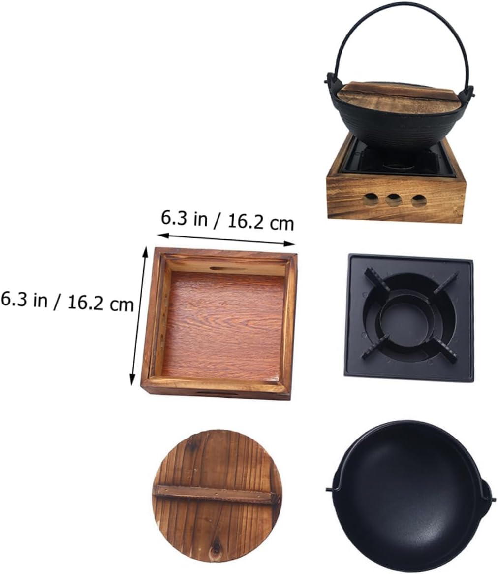 UPKOCH Sukiyaki Cheese Fondue Nabe BBQ Stove, Mini Cast Iron Skillet for Outdoor Cooking, Non-Sticky Pot