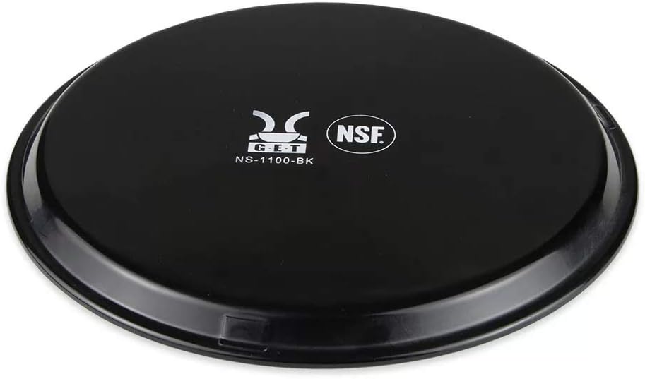 G.E.T. NS-1100-BK BPA-Free Non-Slip Plastic Round Serving Tray, 11", Black