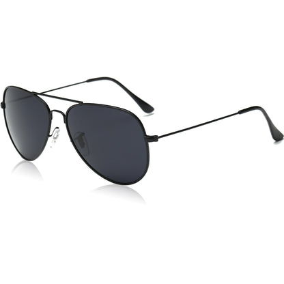 SOJOS Classic Aviator Polarized Sunglasses for Men Women Vintage Retro Style,Black/Grey