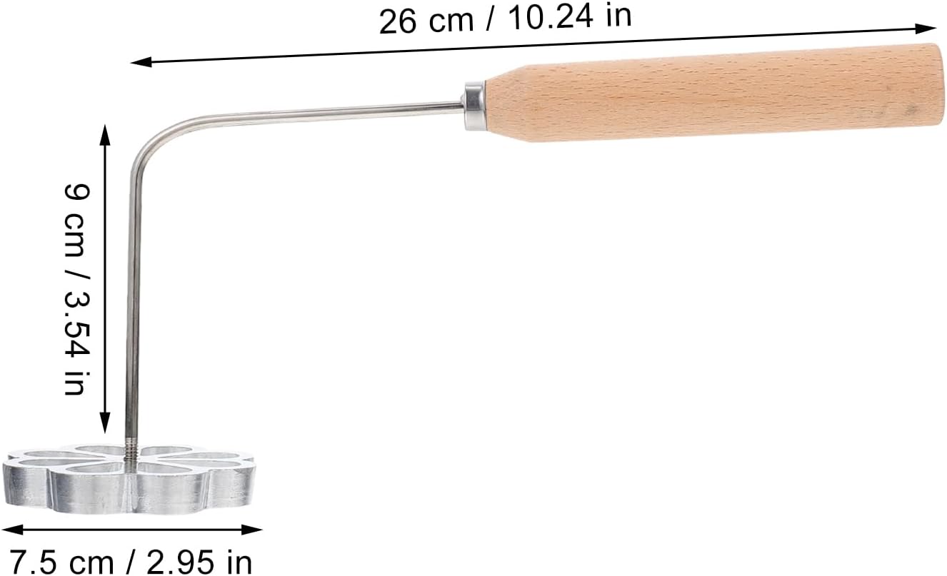 Bunuelos Mold with Handle, Rosette Iron Set, Aluminum Waffle Mold for Baking Kitchen Cooking