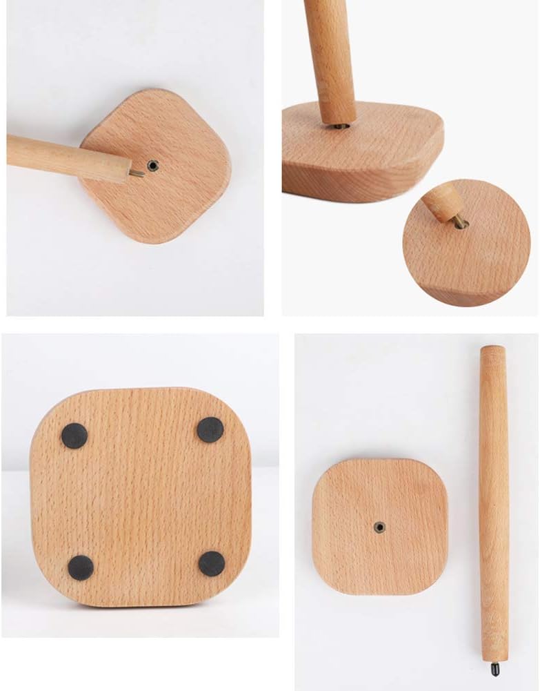 UHBGT Paper Towel Holder - Kitchen Paper Hanger Rack, Bathroom Towel Roll Stand Organizer for Countertop, Wooden Paper