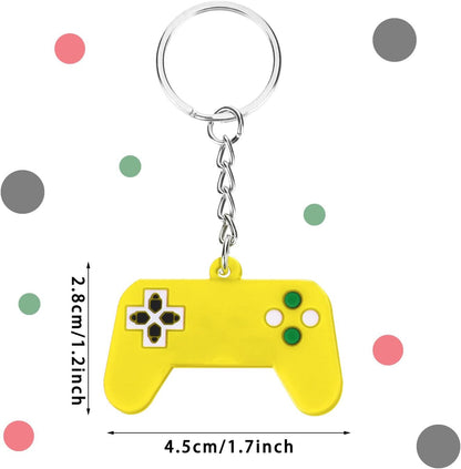 Yaomiao 36 Silicone Video Game Controller Keychains - Unisex Multicolor Party Favors, 6 Colors