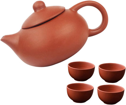 1 Set Purple Clay Teapot Set, Travel Chinese Tea Set with Teapot and Cup for Grace Tea Ceremony Accessories