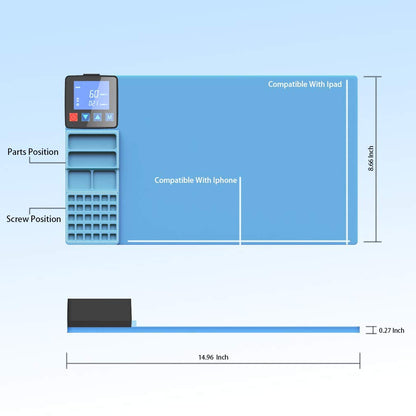 CPB Large Anti-Static Soldering Mat S160 Heat Resistant for PC Cellphone Electronic Repair, with Heating Pad