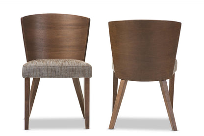 Baxton Studio Sparrow Wood Modern Dining Chair, Brown, Set of 2, 20.62L x 22W x 31.25H