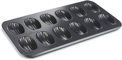 Bellemain Madeleine Pan - 12-Well Nonstick Tea Cake Pan for 12 Madeleines, Warp-Resistant Carbon Steel (2-Pack)