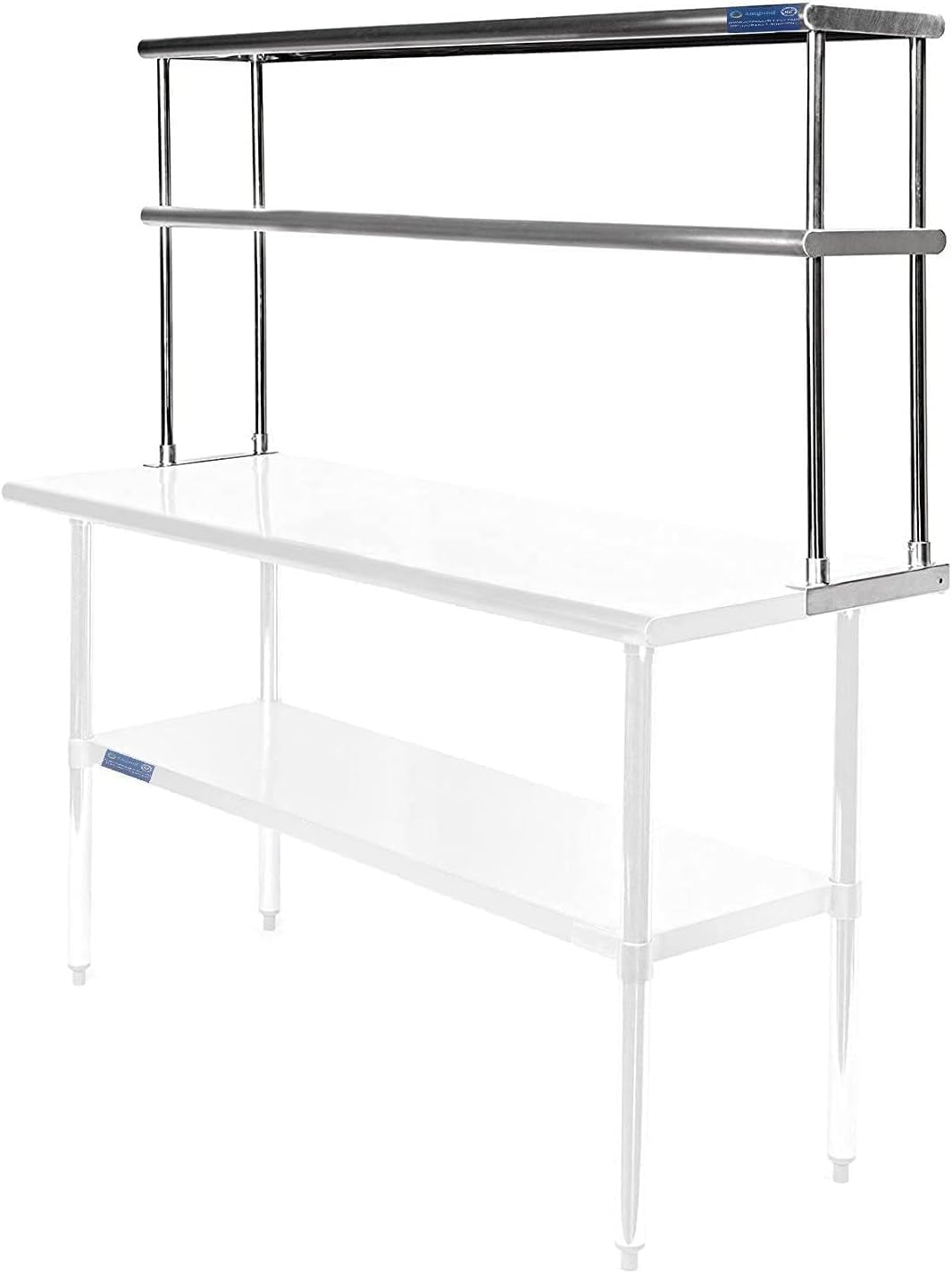 Express KitchQuip NSF Certified 18 Gauge Heavy Duty Stainless Steel Double overshelf with Brackets for Kitchens, Utility Rooms, Storage, Offices & Home